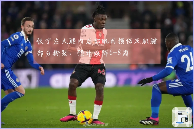 张宁左大腿内后部肌肉损伤及肌腱部分撕裂，预计缺阵6-8周